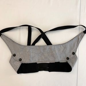 Plastik Wrap Y2K Rare Silver Jacquard Brocade Cyber Rave Harness